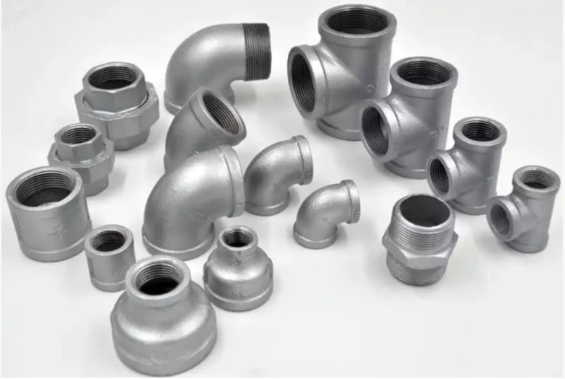 Assorted galvanized malleable iron threaded fittings