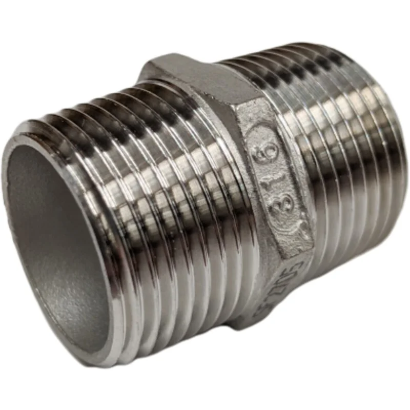 Stainless steel 316 threaded hex nipple
