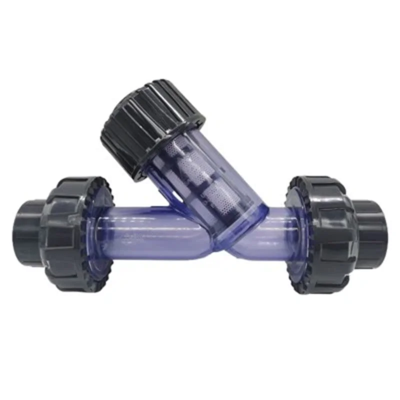 PVC-U Y-strainer with clear housing