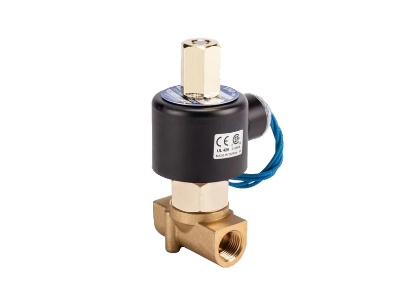 Brass solenoid valve for fluid control